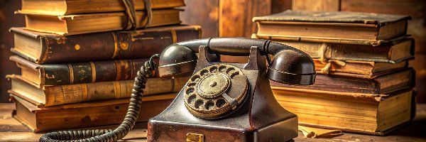 Telefon, Zakurzony, Stary, AI, Książki