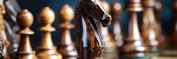 Szachy, Koń, Figury, Grafika AI, Skoczek