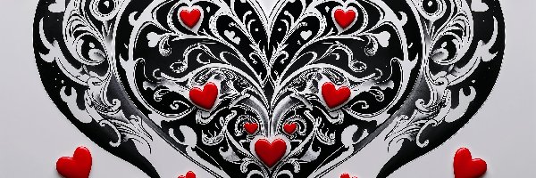 Czarne, Miłość, Serce, Serca, Czerwone