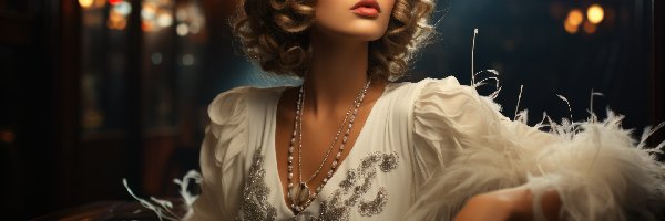 Kapelusz, Suknia, Wieczorowa, Kobieta