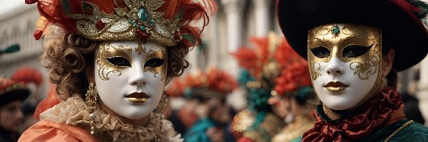Maska, Wenecja, Karnawał, Ludzie