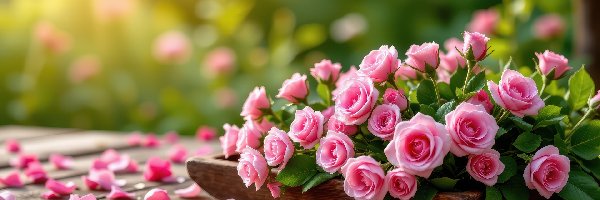 Róże, Płatki, Rozsypane, Różowe