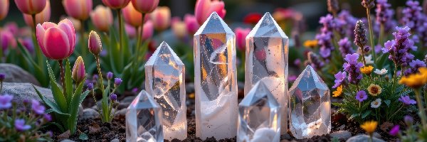 Lawenda, Kwiaty, Kryształy, Tulipany