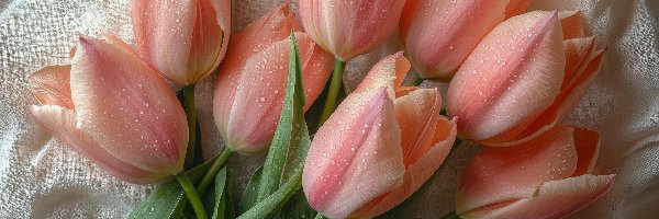 Krople, Tulipany, Różowe