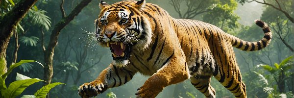 Skok, Paszcza, Otwarta, Tygrys