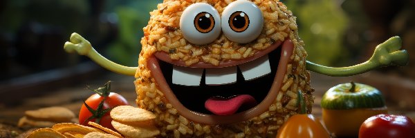 Warzywa, Zęby, Oczy, AI, Wesoły, Stworek