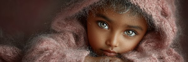 Dziecko, Oczy, Szare, Grafika AI, Spojrzenie