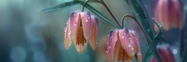 Grafika AI, Kwiaty, Krople