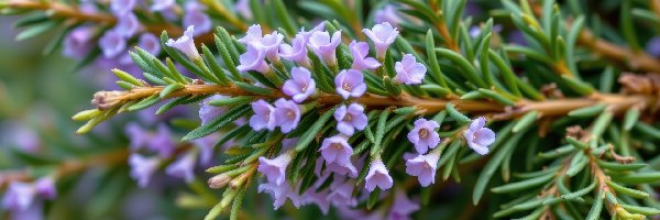 Rozmaryn, Drobne, Fioletowe, Gałązki, Kwiaty