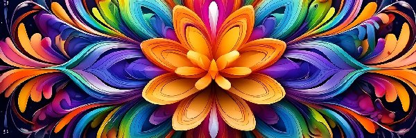 Kwiat, Grafika, Kolorowa, Tło, Ciemne