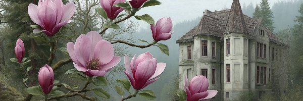 Willa, Las, Dom, Magnolie