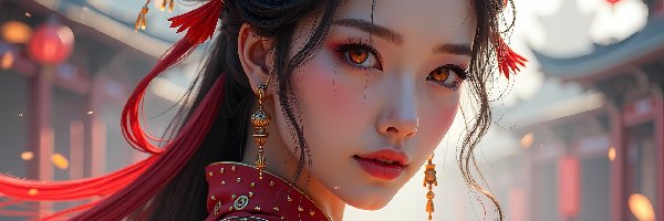 Azjatka, Grafika AI, Biżuteria, Dziewczyna