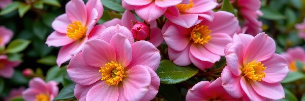 Grafika AI, Różowe, Kwiaty