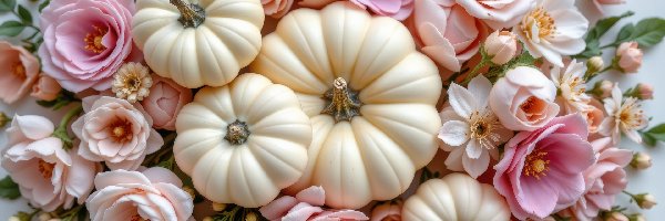 Kwiaty, Różowe, Dynie