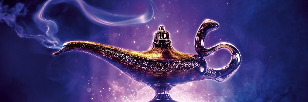 Lampa, Skała, Aladyn, Fantasy, Dym