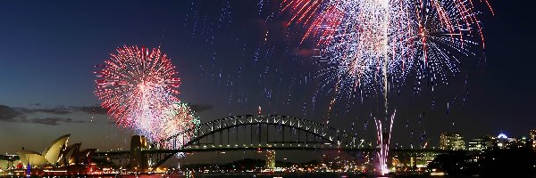 Sydney, Nowy, Most, Fajerwerki, Rok