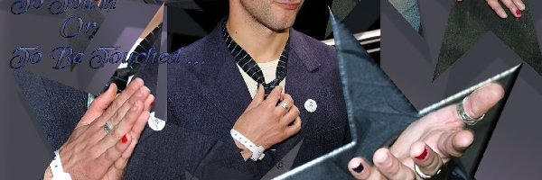 kolorowe paznokcie, krawat, Dominic Monaghan