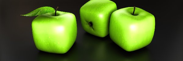 Jabłka, Zielone, Kwadratowe