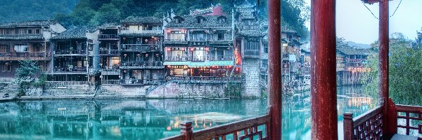 Feng Huang, Stare, Miasto, Chiny, Rzeka, Domy