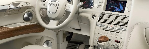 Środek, Biały, Audi Q7