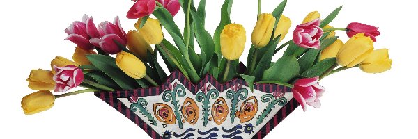 Tulipany, Różnokolorowe, Bukiet