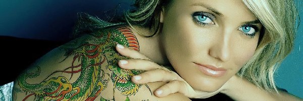 Tatuaż, Kolorowy, Cameron Diaz