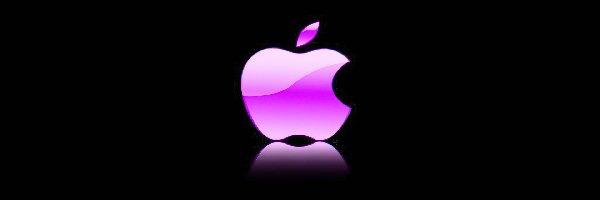 Różowe, Apple, Logo, Tło, Czarne