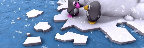 Kra, Śnieg, Pingwiny