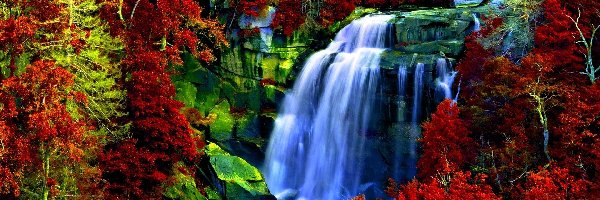Barwy, Wodospad, Jesieni, Kolorowe
