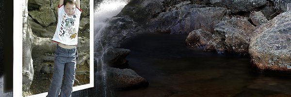 Wodospad, 4D, Chłopiec, Góry