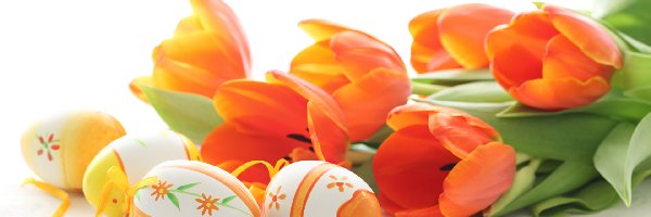 Tulipany, Jajka, Wielkanocne, Pomarańczowe