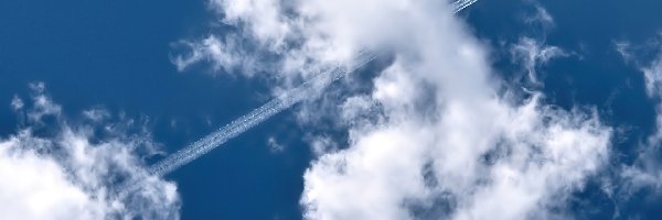 Samolot, Chmury, Niebo