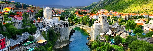Rzeka, Miasteczko, Most, Bośnia i Hercegowina, Mostar