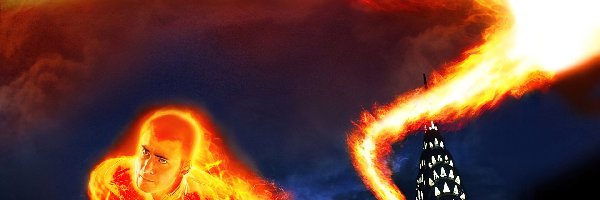 Chris Evans, ogień, miasto, Fantastic Four 1