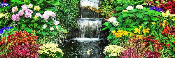 Wodospad, Ogród, Piękny