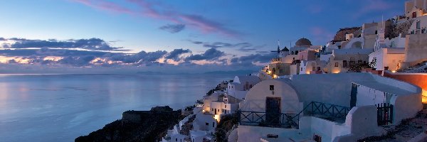 Noc, Grecja, Santorini