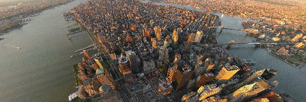 Panorama, Z lotu ptaka, Miasta, Nowy Jork