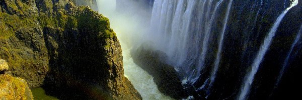 Skały, Zambia, Victoria, Wodospad