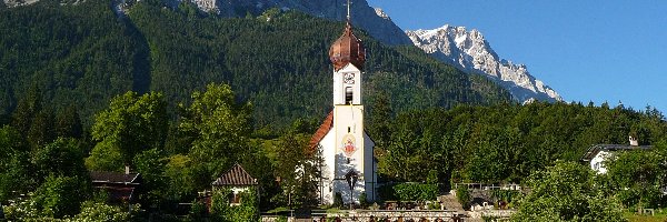 Kościół, Grainau, Góry, Niemcy, Bawaria