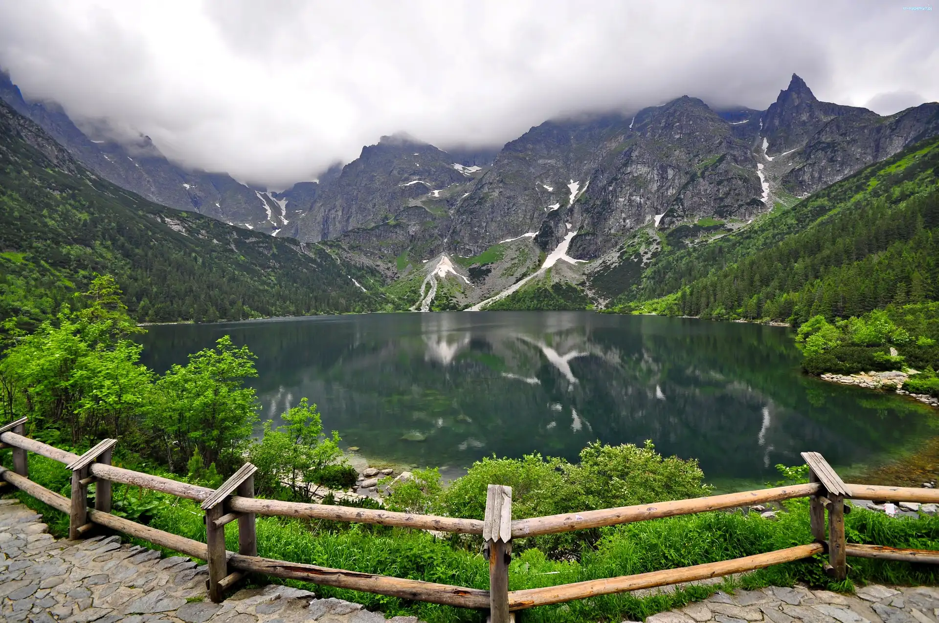 Góry Jezioro Tatry Polska Ogrodzenie