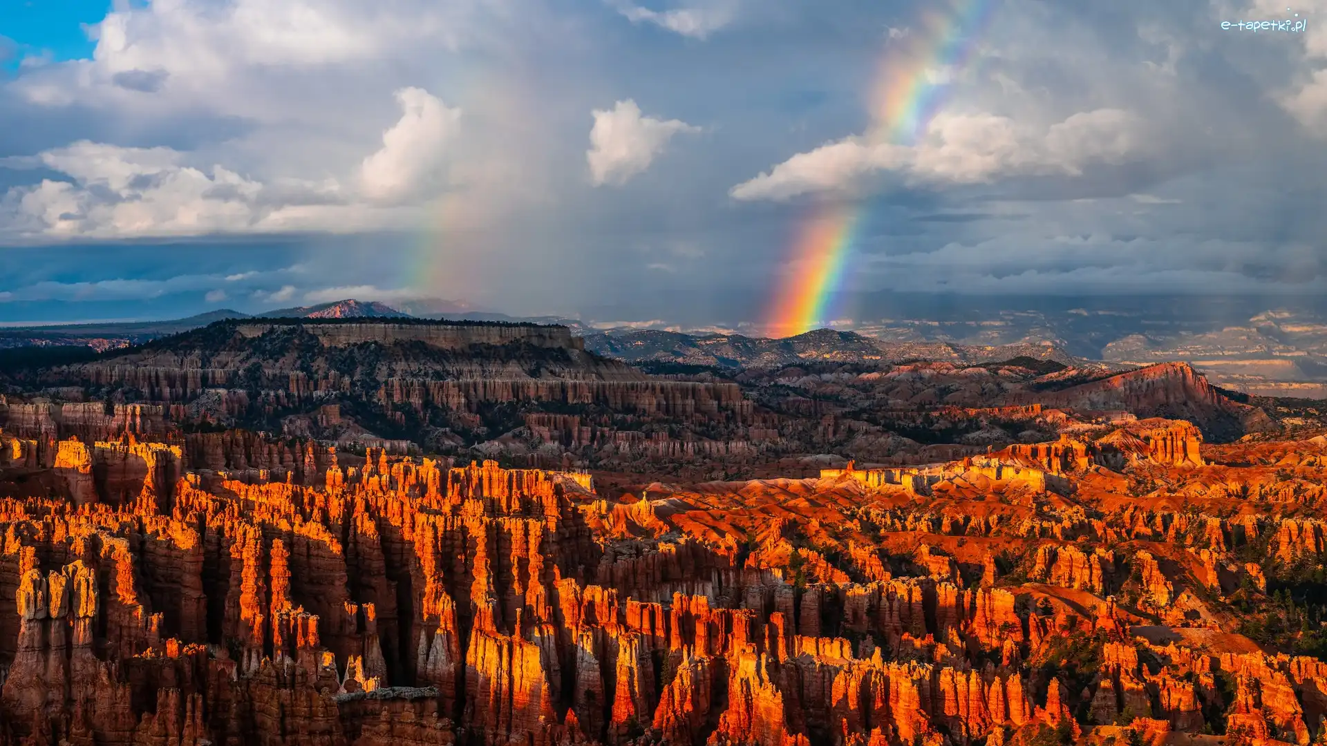 Stan Utah, Skały, Park Narodowy Bryce Canyon, Stany Zjednoczone, Tęcza, Kanion