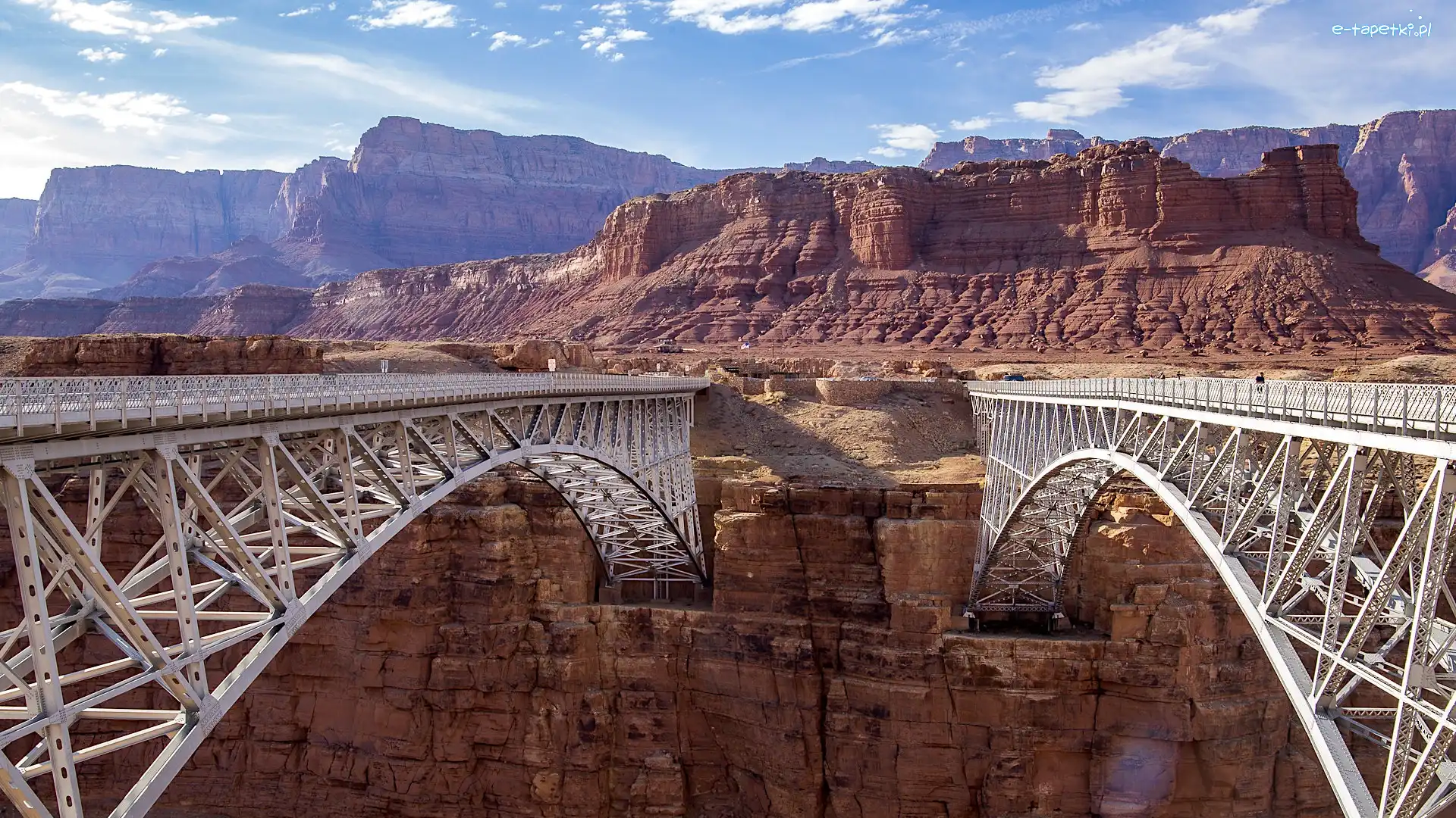 Kanion, Mosty, Stany Zjednoczone, Arizona, Historic Navajo Bridge, Marble Canyon, Park Narodowy Wielkiego Kanionu, Dwa