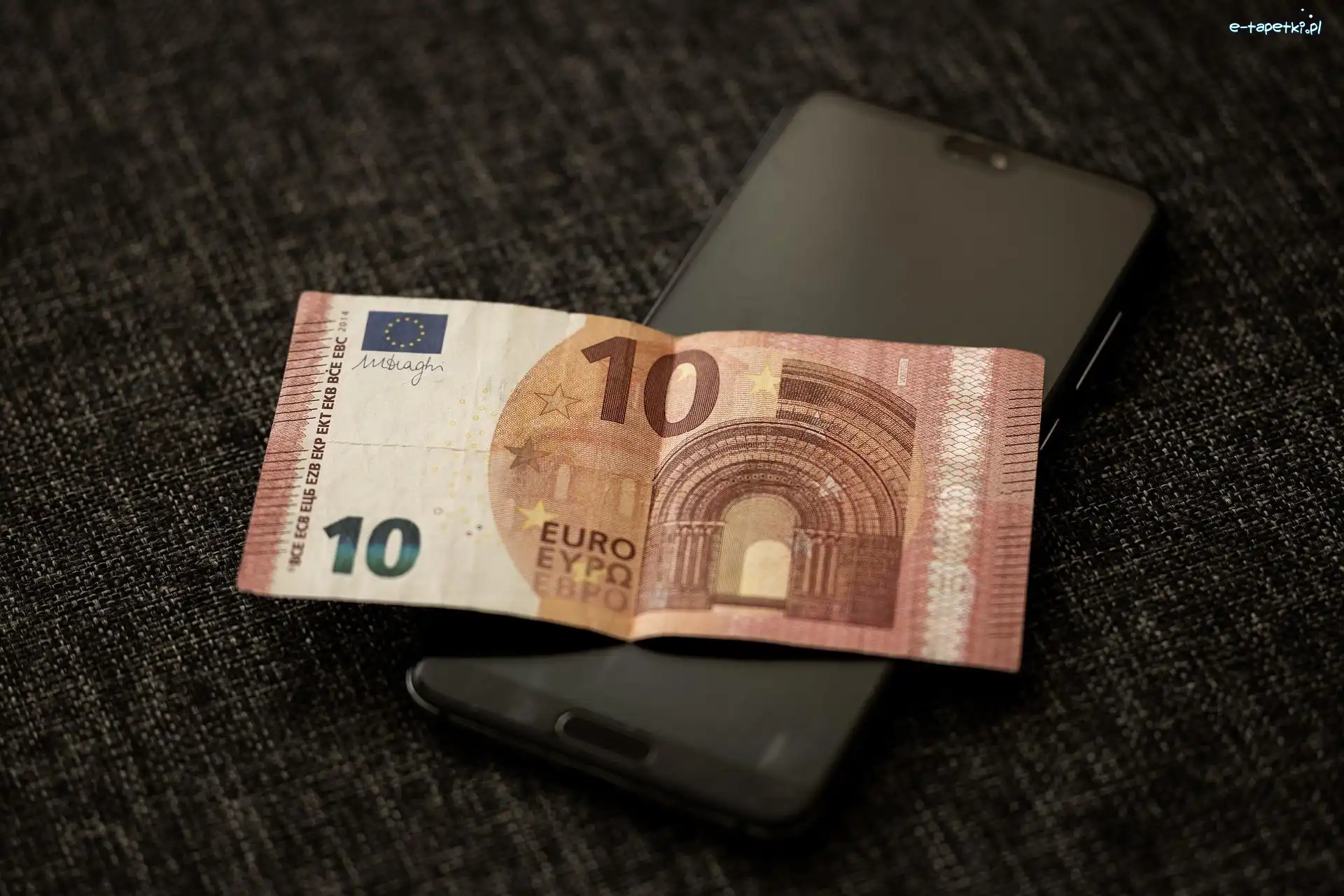 Euro, Komórka, Telefon, Banknot