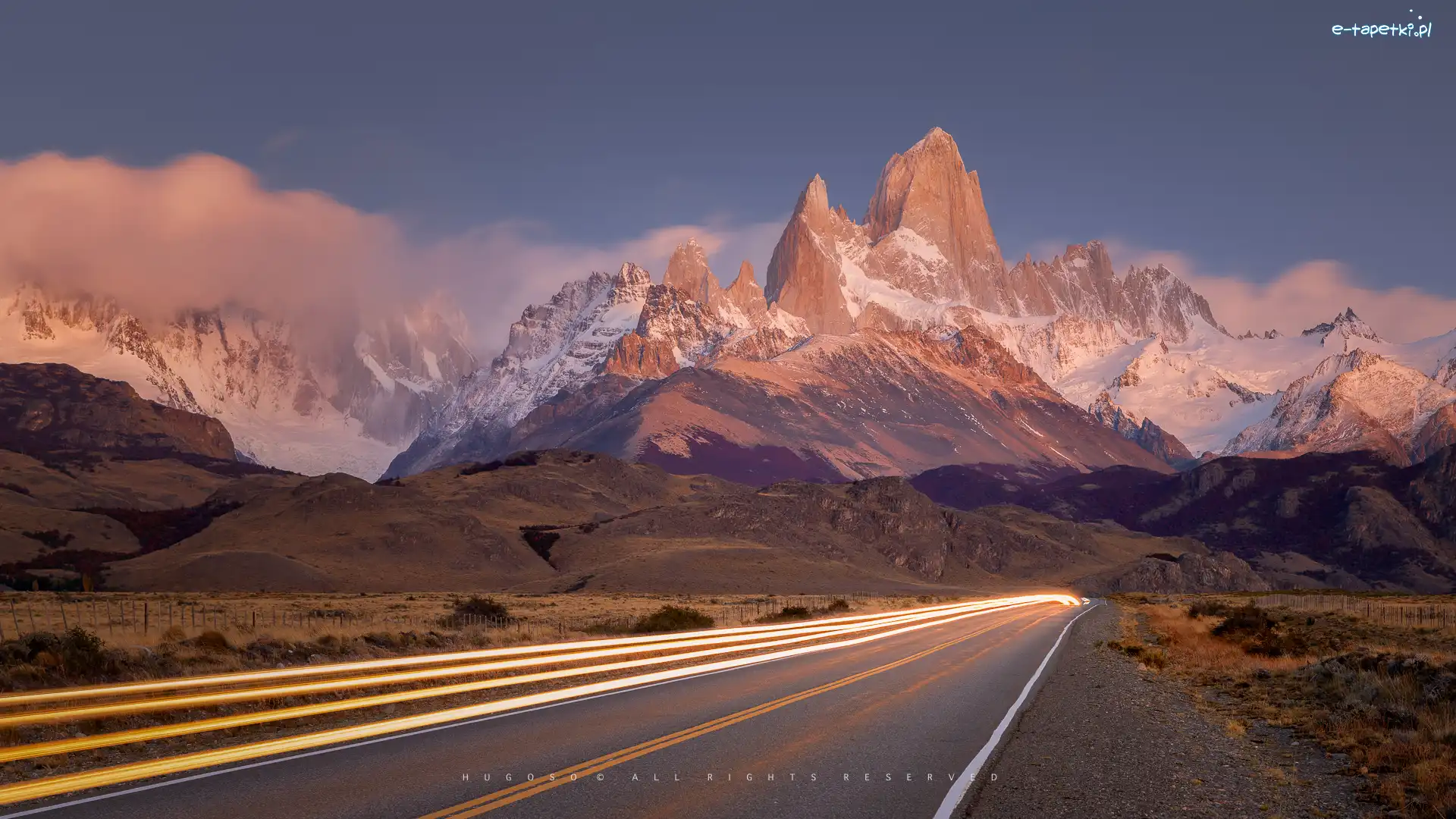 El Chalten, Patagonia, Mgła, Parku Narodowym Los Glaciares, Prowincja Santa Cruz, Góry, Droga, Argentyna