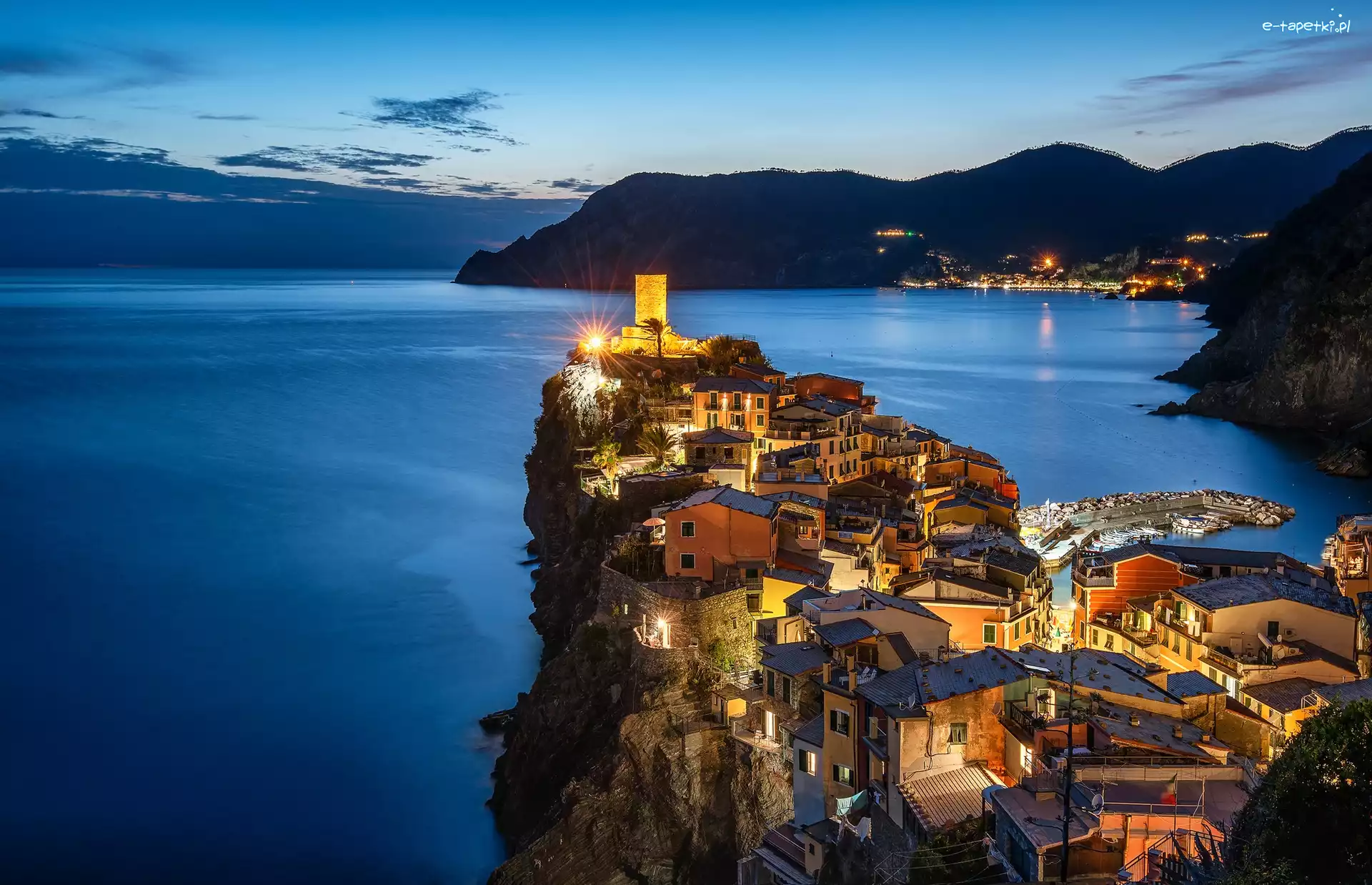 Morze, Vernazza, Wybrzeże, Domy, Liguria, Włochy