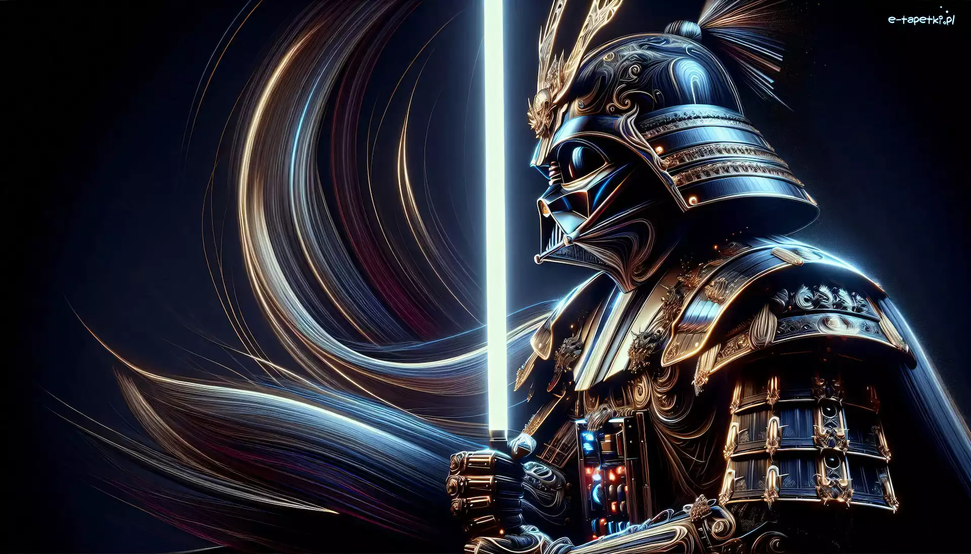 Lord Darth Vader, Zbroja, Miecz, Star Wars, Samuraj, Grafika