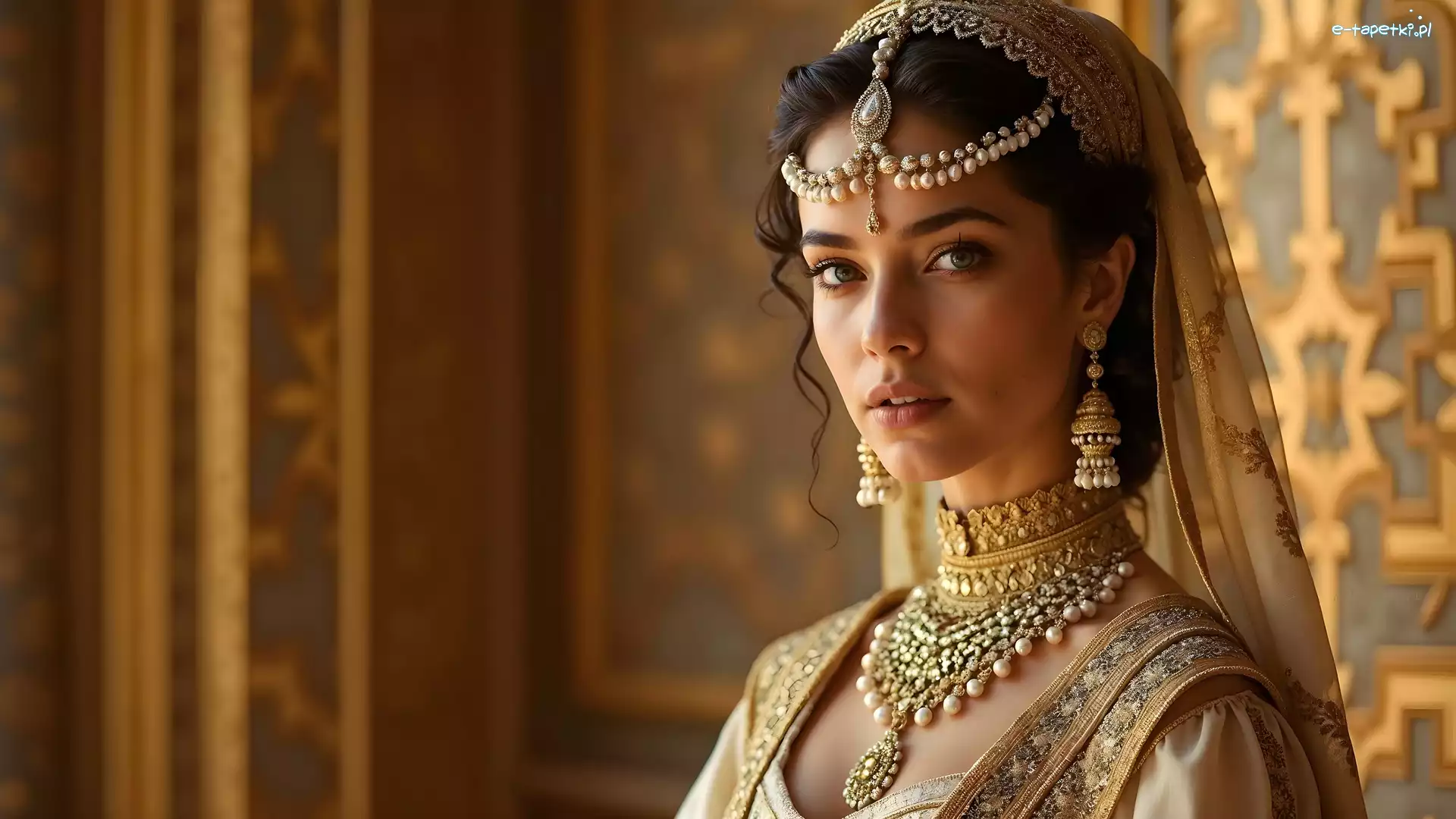 Biżuteria, Kolczyki, Naszyjnik, Kobieta