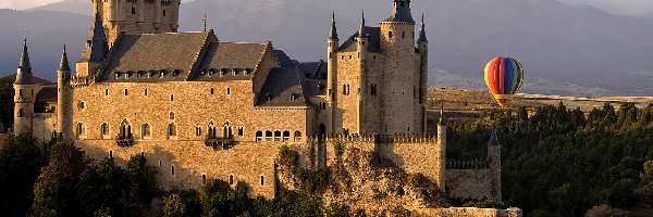 Zamek, Balony, Alkazar, Hiszpania, Segowia
