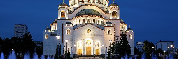 Cerkiew, Fontanny, Saint Sava, Serbia, Belgrad