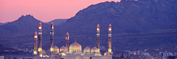Jemen, Miasto, Sana, Góry, Meczet